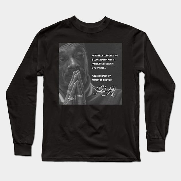 Snoop Dogg Quits Weed Long Sleeve T-Shirt by foozler